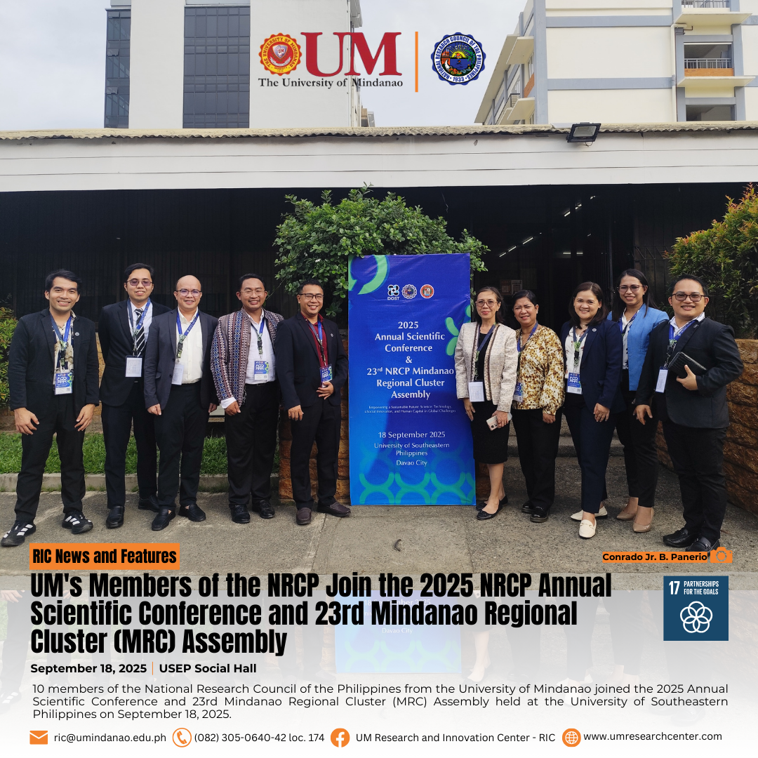 UM`s Members of the NRPC Join the 2025 NRCP Annual Scientific Conference and 23rd Mindanao Regional Cluster (MRC) Assembly